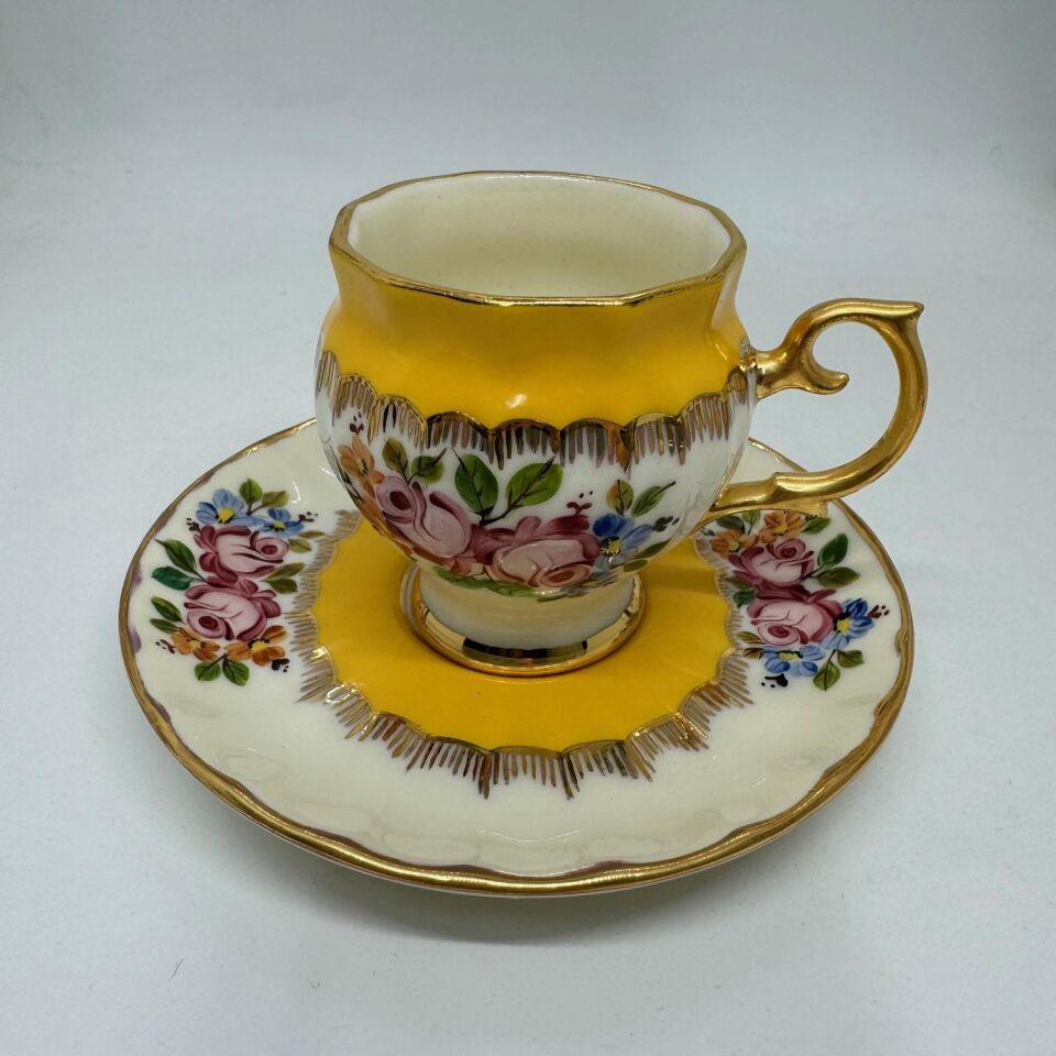 El Boyaması Melike Fincan Sarı