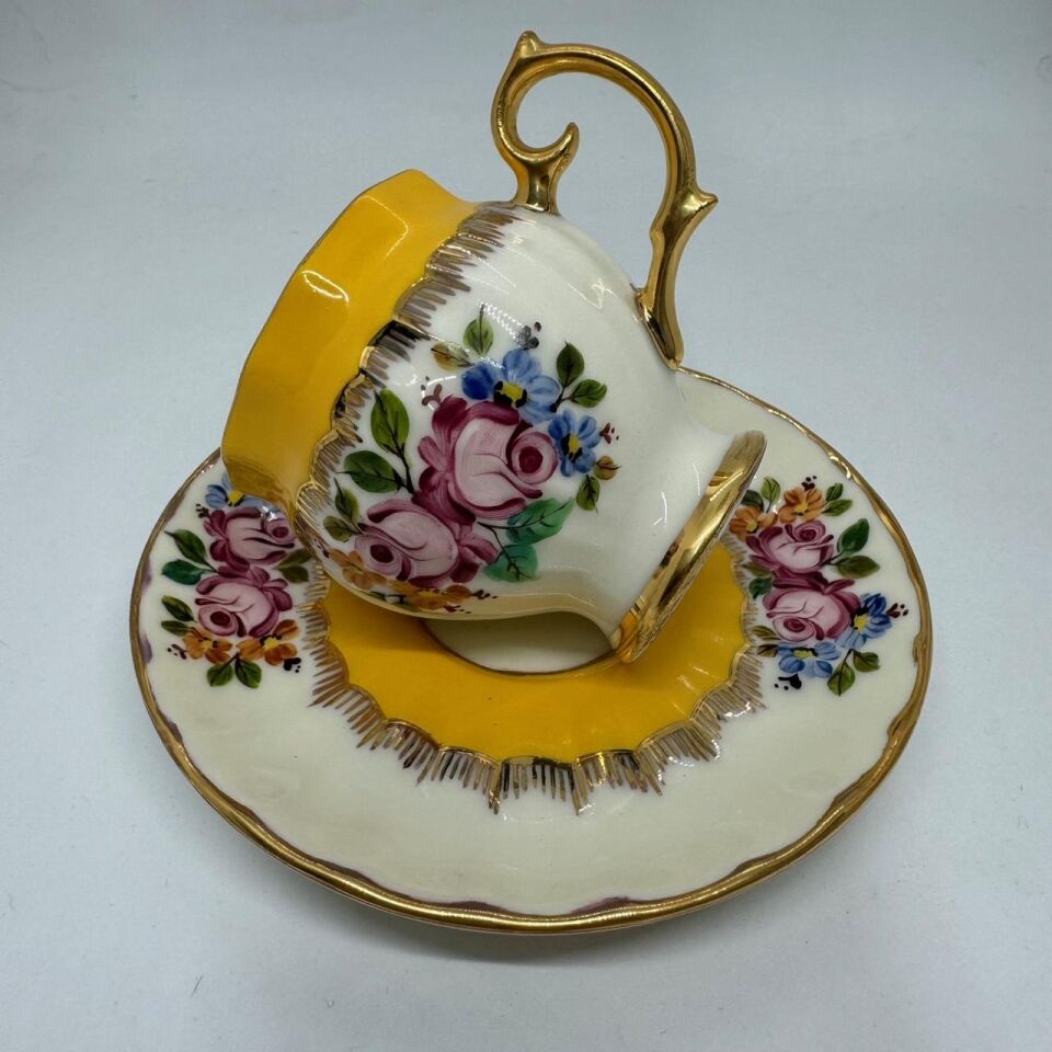 El Boyaması Melike Fincan Sarı