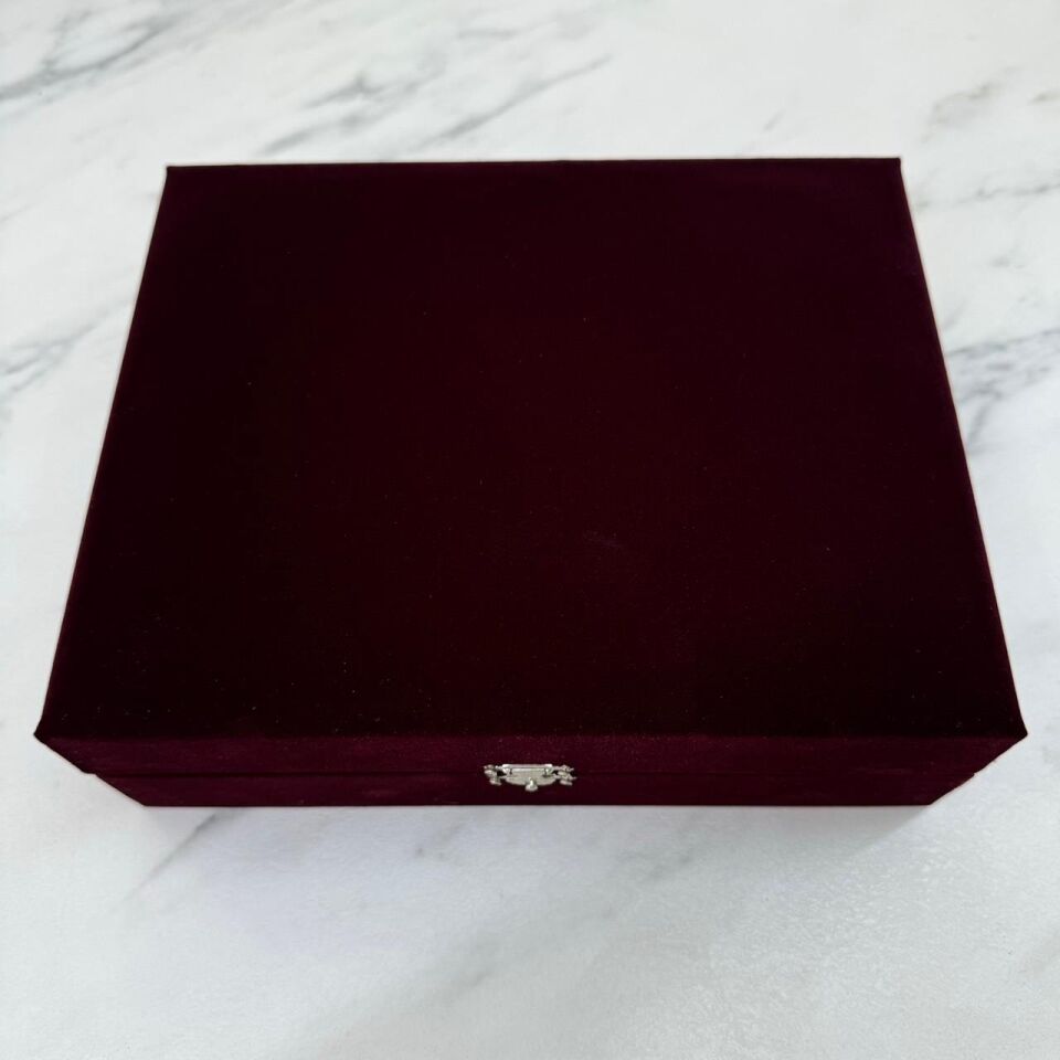 Kadife Fincan Kutusu 6'lı Bordo