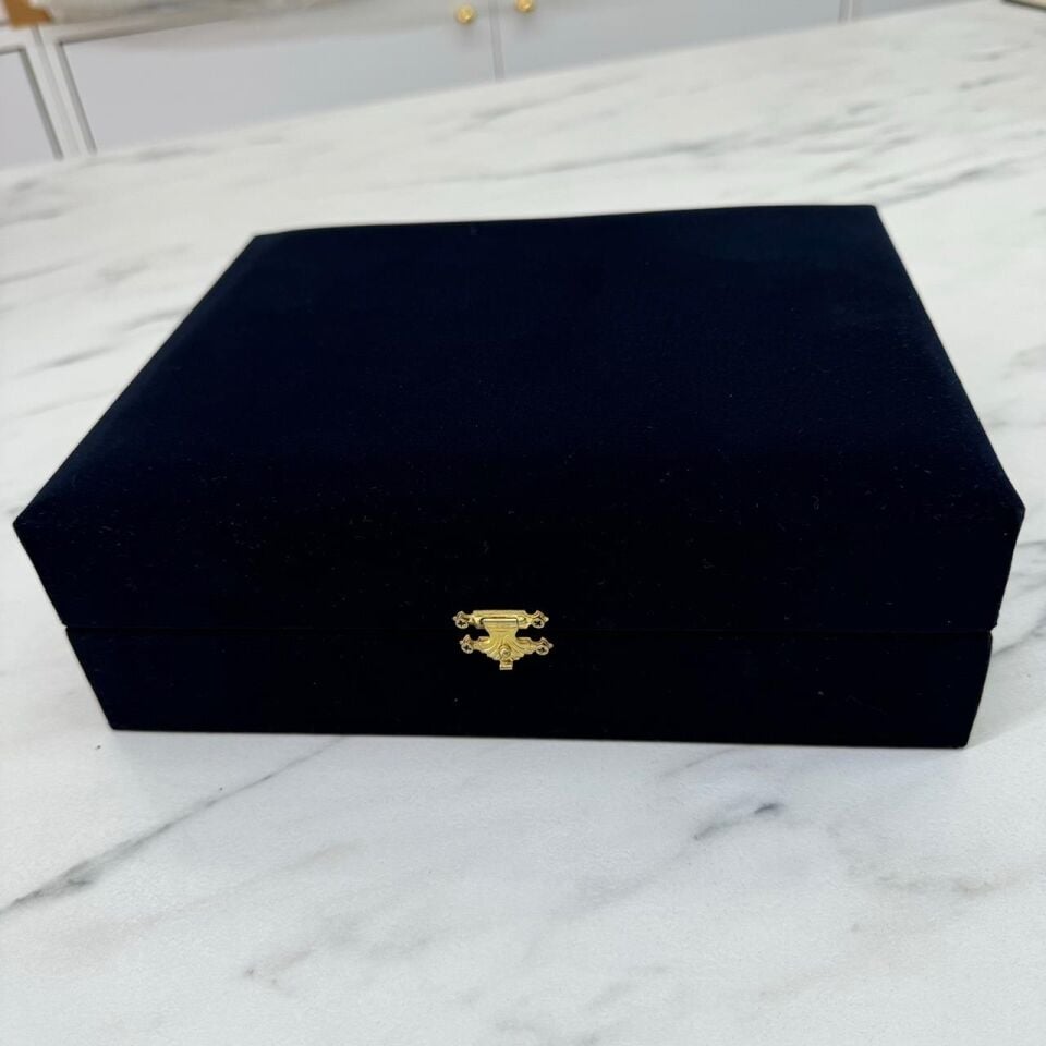 Kadife Fincan Kutusu 6'lı Lacivert