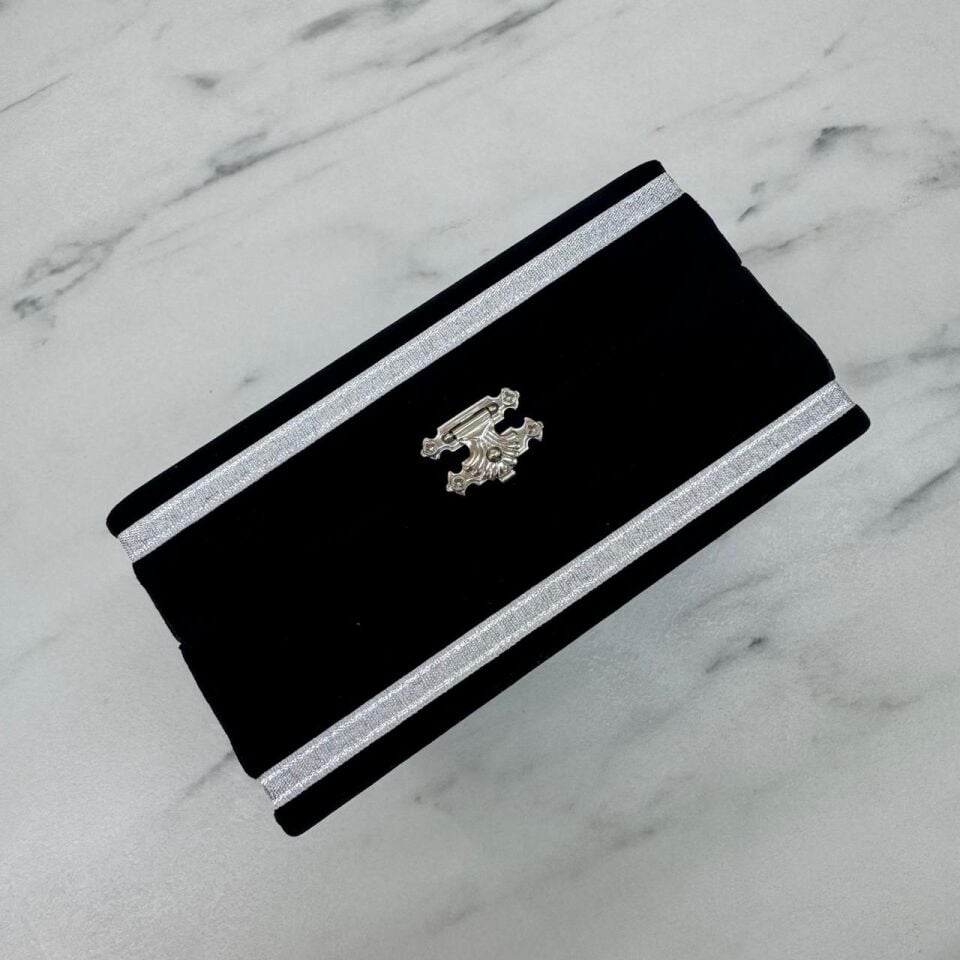 Kadife Fincan Kutusu Tekli Lacivert